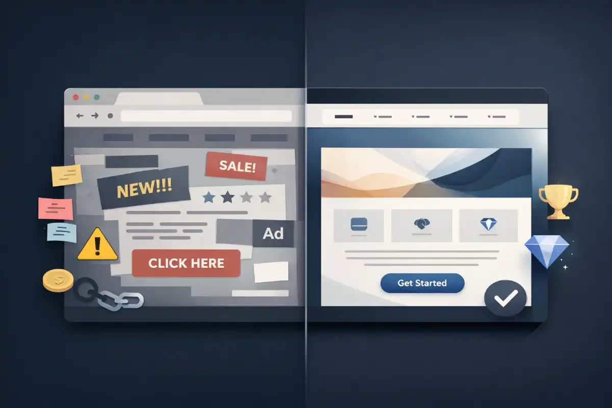 A cheap-looking website can weaken trust and lower perceived value