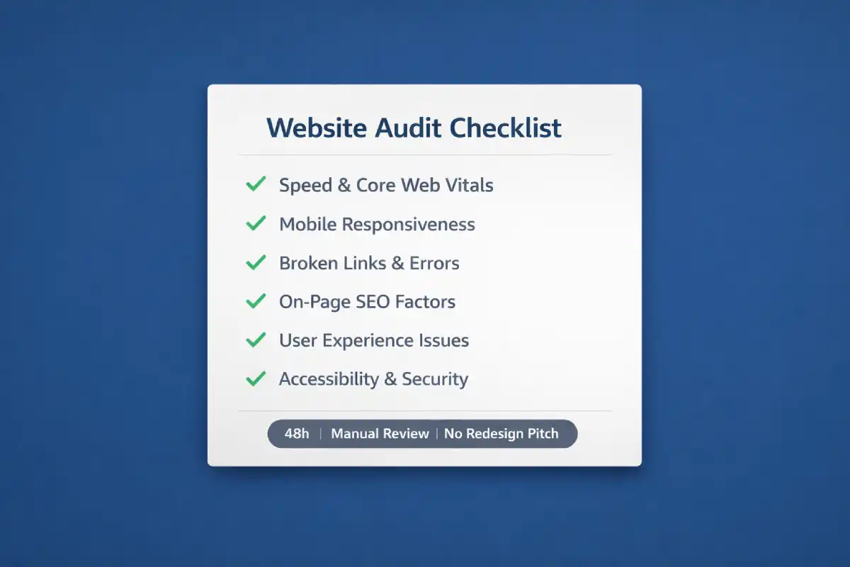 What My Free Quick Check (1 Business Day) Website Audit Actually Checks (No Fluff)
