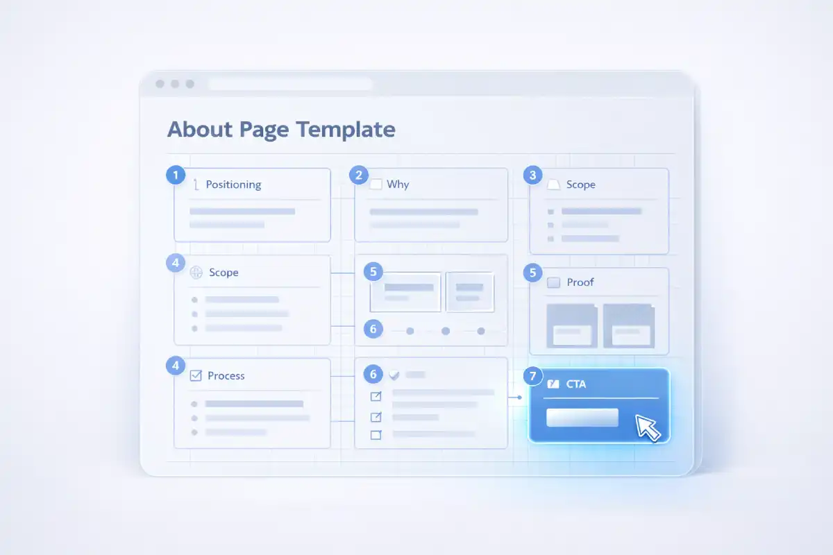 About Page That Converts: A 7-Block Template (No Cringe)