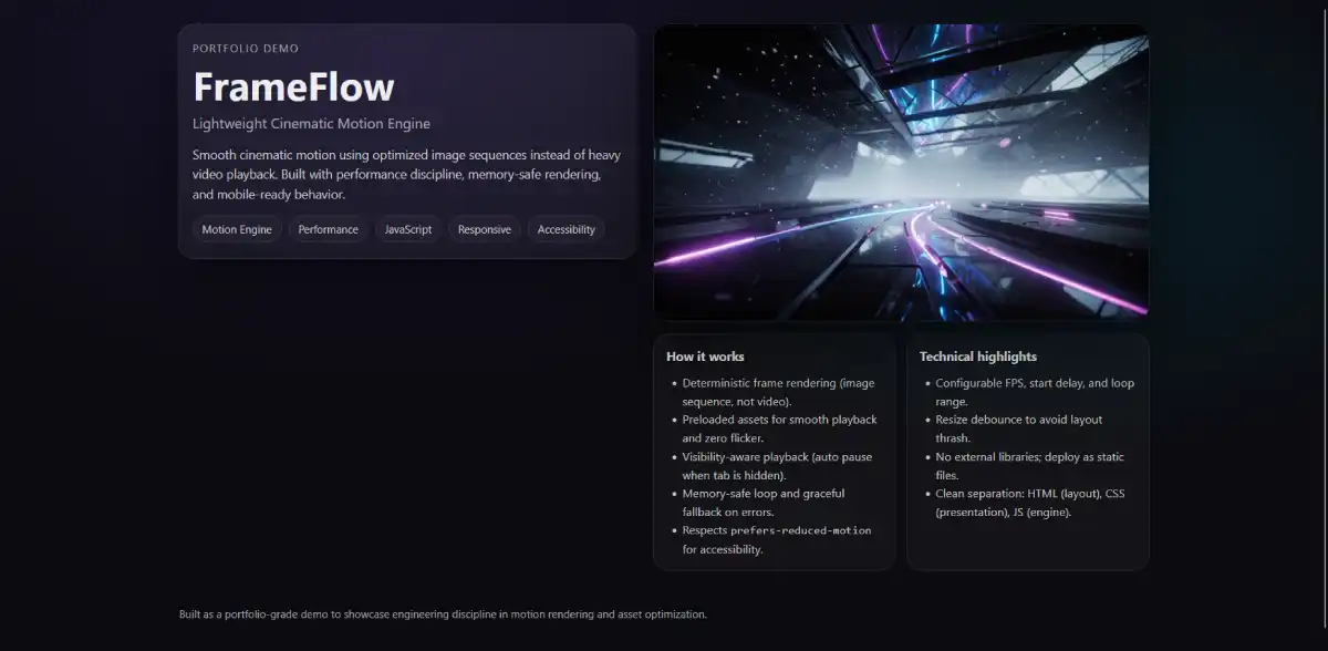 FrameFlow, Cinematic Motion Engine